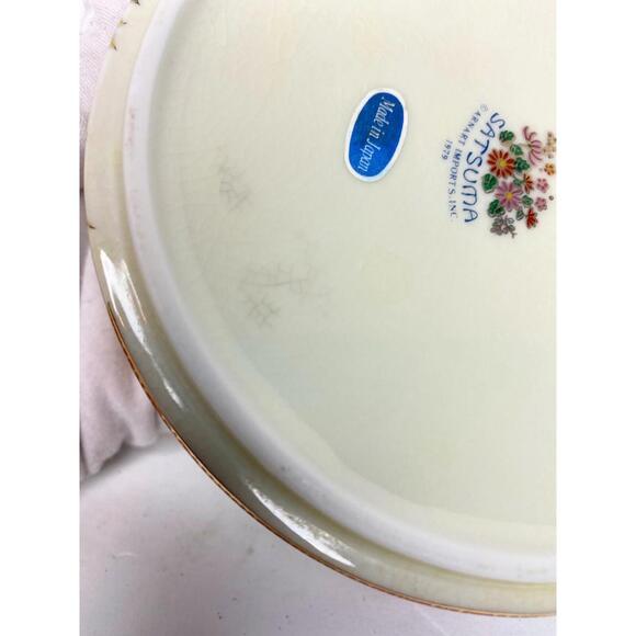 Satsuma Japanese Round 5” Bowl Dish Floral  Design Gold Vintage - Picture 8 of 15